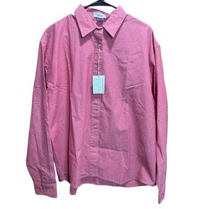 Vintage Crystal Springs Pink Garment Dyed Button Down Shirt XL. NWT